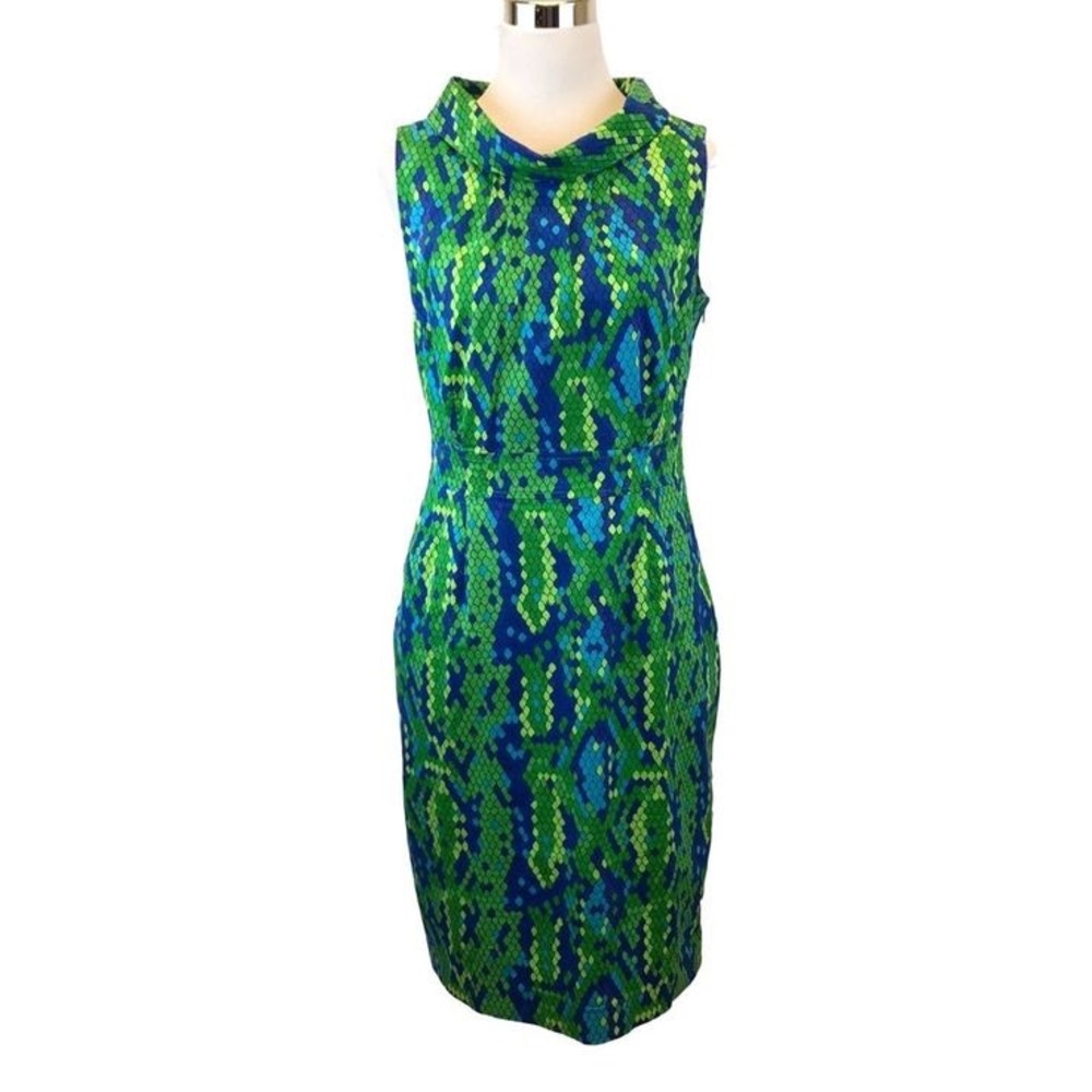 EUC Lilly Pulitzer Lulu Reptile Cowl Neck Dress 4
